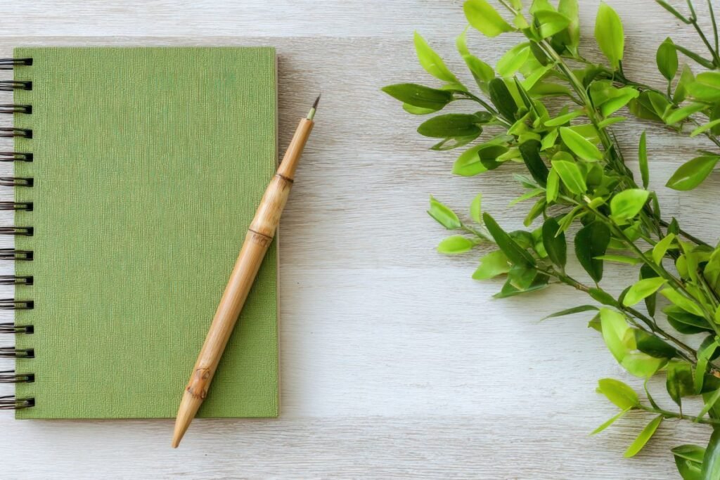 cahier stylo bambou